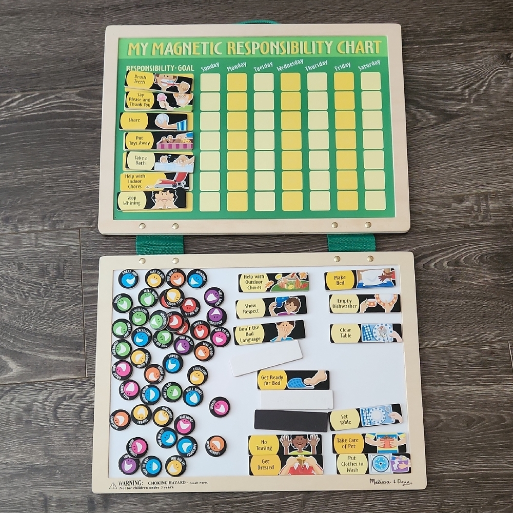 Melissa & Doug Chore Chart Magnetic Responsibility Chart with Colorful Magnets